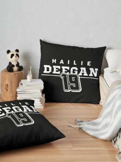 Hailie Deegan 19 Throw Pillow Official Hailie Deegan Merch