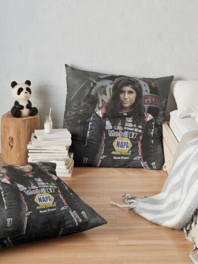 Hailie Deegan Poster Wallpaper For Fans Throw Pillow Official Hailie Deegan Merch