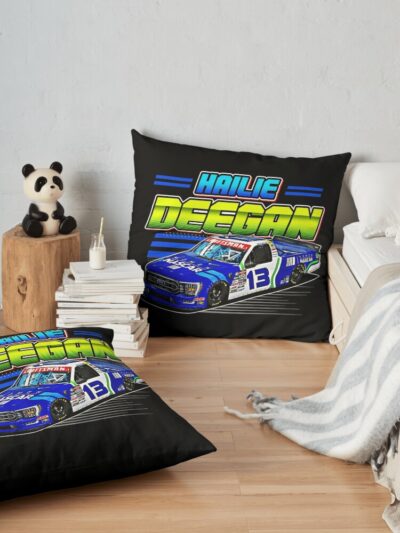 Hailie Deegan Nascar Truck Throw Pillow Official Hailie Deegan Merch