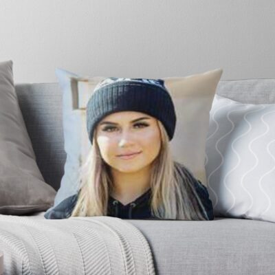 Hailie Deegan Throw Pillow Official Hailie Deegan Merch