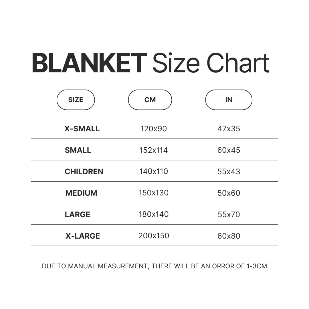 Blanket Size Chart - Hailie Deegan Shop