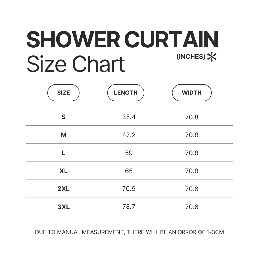 Shower Curtain Size Chart - Hailie Deegan Shop