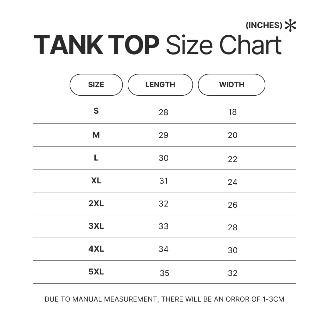 Tank Top Size Chart - Hailie Deegan Shop