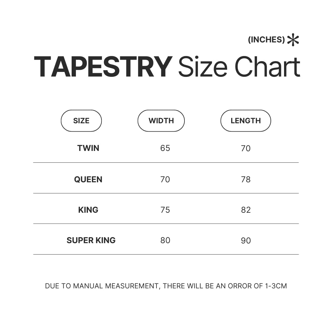 Tapestry Size Chart - Hailie Deegan Shop